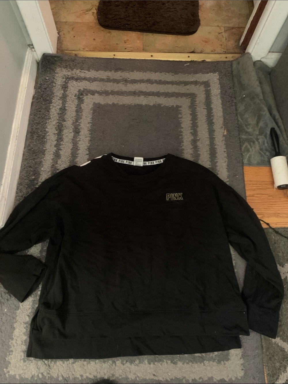 PINK Victoria's Secret Black Men's Crewneck with Subtle Logo